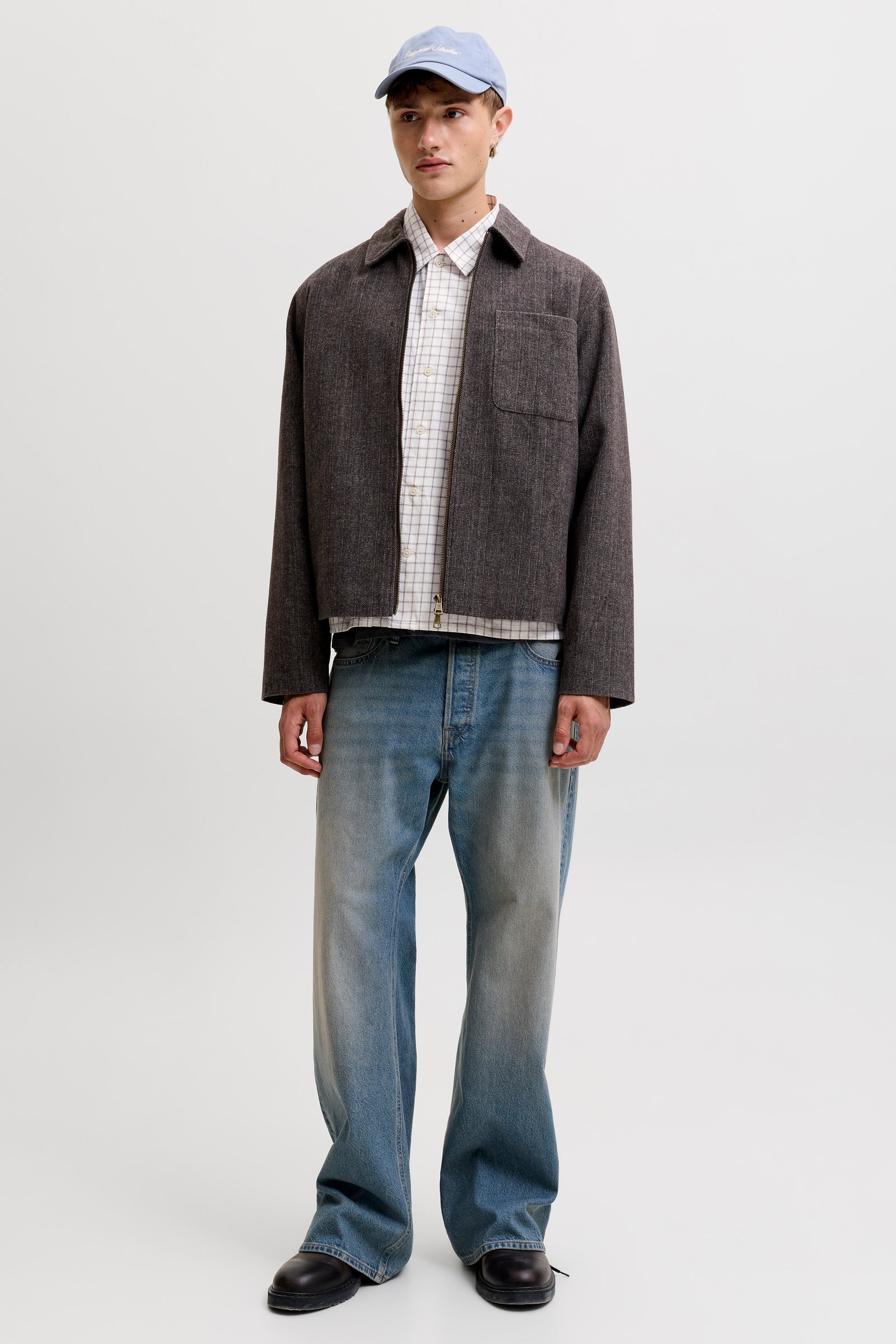 Jack & Jones Austin Clean Check Shirt Snow White