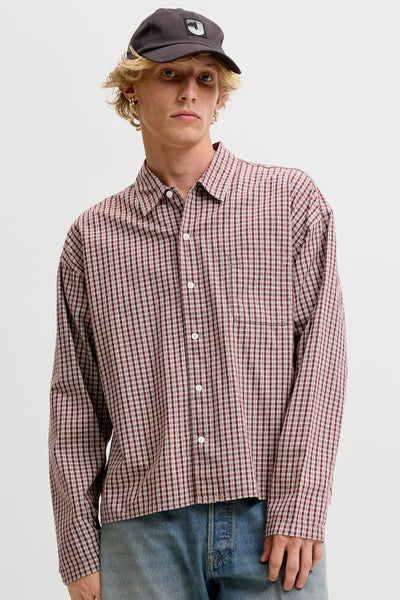 Jack & Jones Austin Clean Check Shirt Chocolate Truffle
