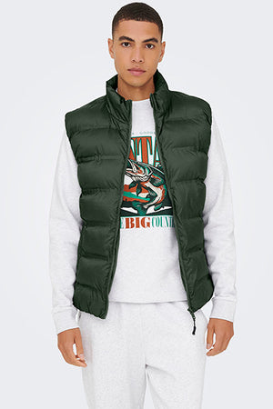 ONLY & SONS Union Seamless Puffer Vest Rosin
