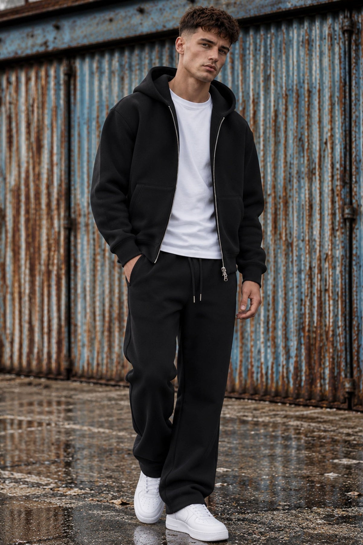 Jack & Jones Legacy Sweat Scuba Zip Hoodie Black