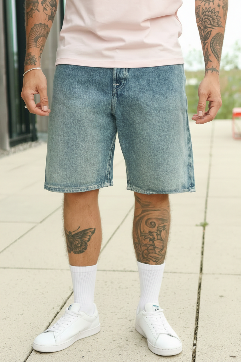 Jack & Jones Alex Baggy Fit Shorts 308 Blue Denim – 2trendy.nl