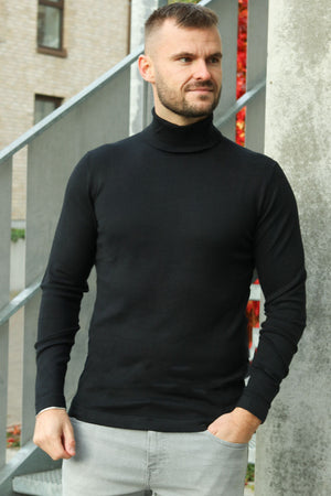 JEFF MALCOLM ROLL NECK KNIT Black