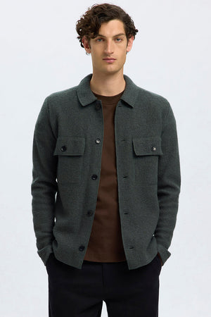 Selected Nealy LS Knit Cardigan Deep Forest