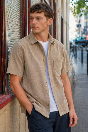 Only & Sons Tile Corduroy 0111 SS Shirt Chinchilla