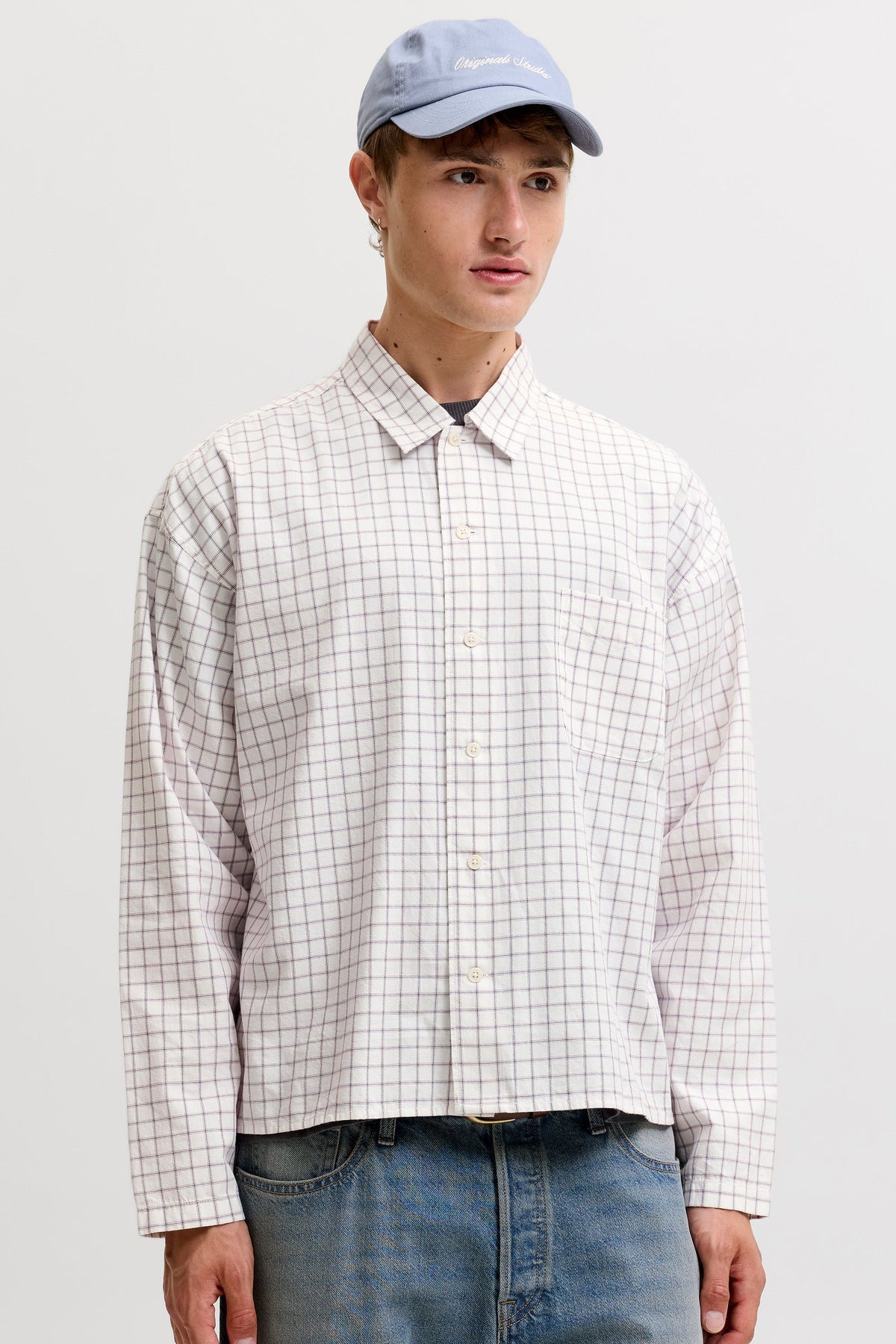 Jack & Jones Austin Clean Check Shirt Snow White