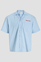 Jack & Jones Menton Poplin Stripe Resort Shirt SS Cashmere Blue