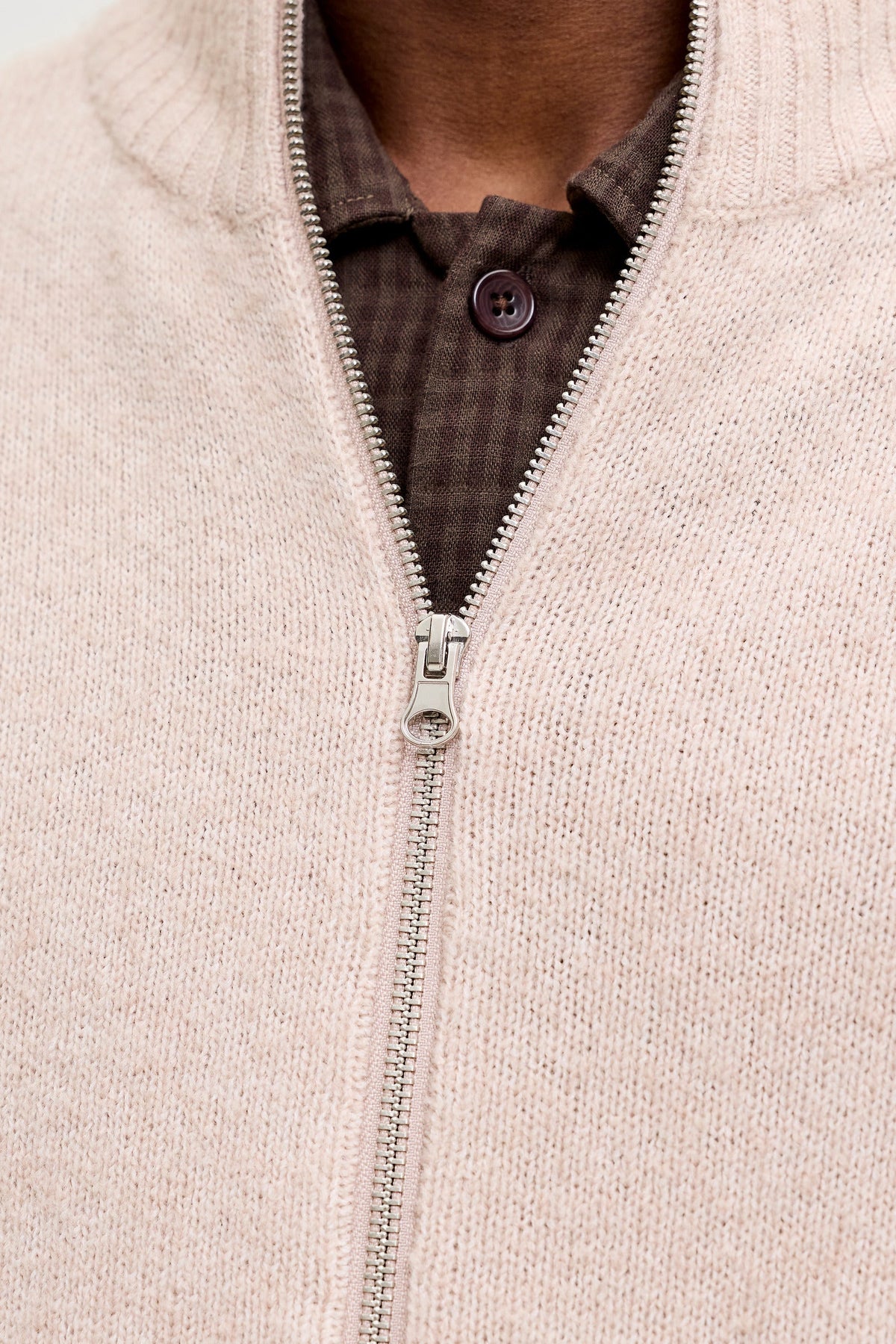 Jack & Jones Soho Ollie Knit High Neck Zip Car Atmosphere