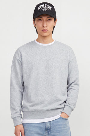Jack & Jones Ollie Plain Sweatshirt Light Grey Melange
