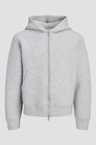 Jack & Jones Legacy Sweat Scuba Zip Hoodie Light Grey Melange