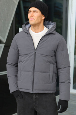 Jack & Jones Galaxy Puffer Jacket Asphalt