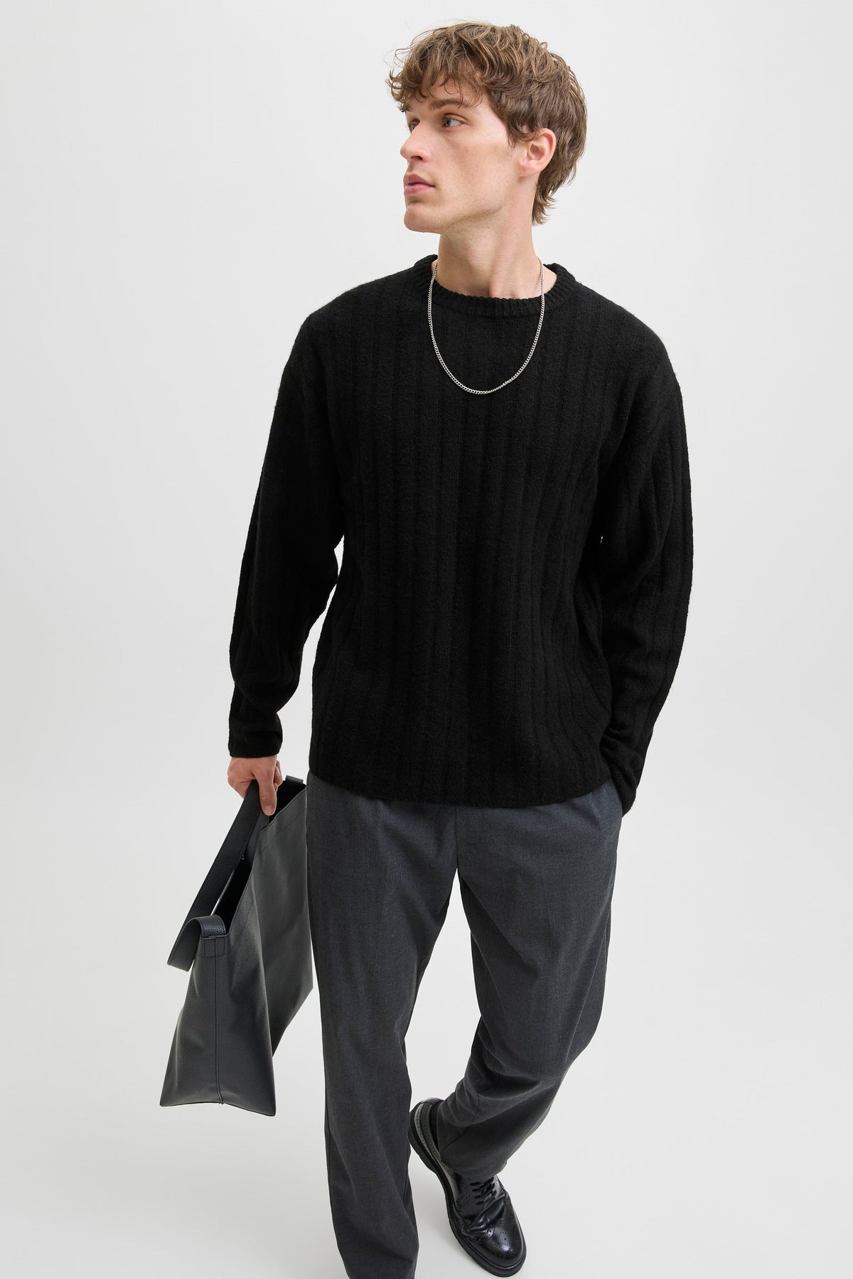 Jack & Jones Bradley Carter Knit Crew Neck Black