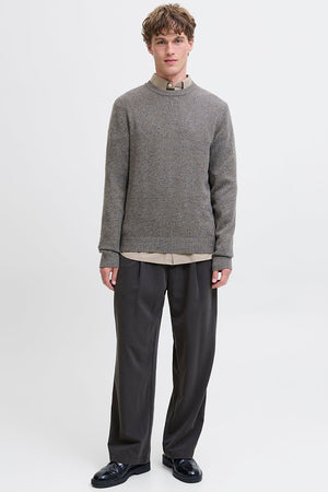 Jack & Jones Bill Bamford Pleated Relaxed Fit Chino Dark Grey Melange