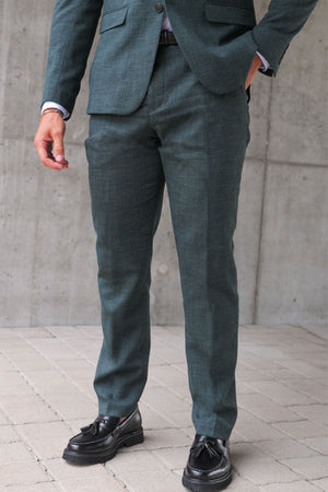 Selected Slim Oasis Linen Pants Dark Green