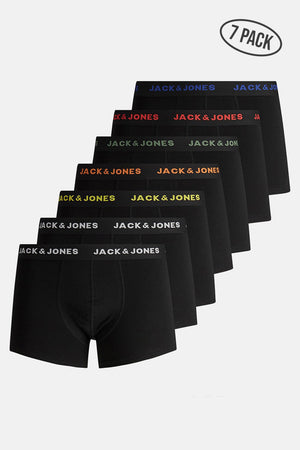 Jack & Jones JACBASIC TRUNKS 7 PACK Black Black - Black - Black - Black - Black - Black