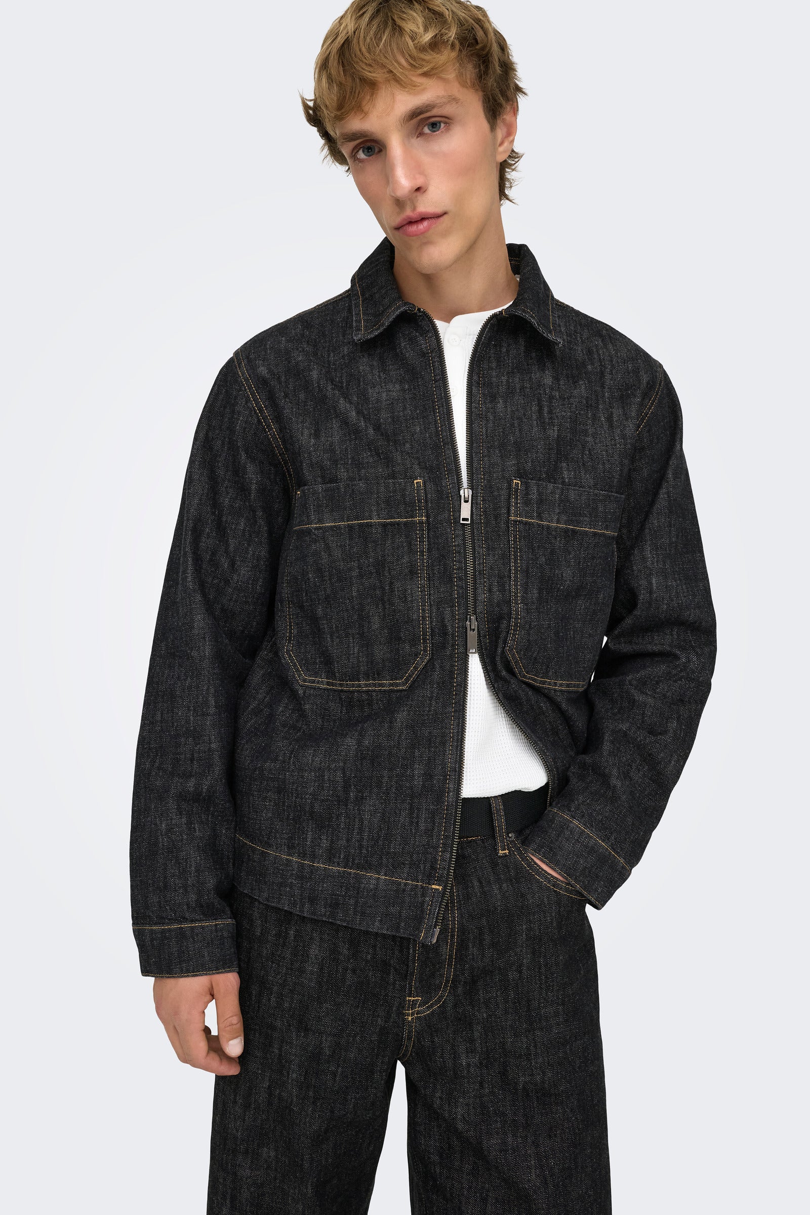 Only & Sons Cassel Rinse Denim Jas – Zwart – 2trendy.nl
