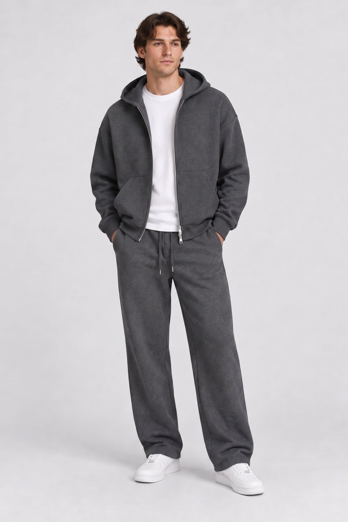 Only & Sons Goyle Wide Scuba Pant Dark Grey Melange