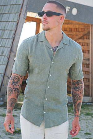ONLY & SONS Caiden SS Resort Linen Shirt Swamp