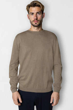 Clean Cut Copenhagen Claude crewneck knit Dark beige melange