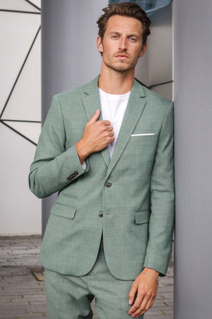 Selected SLIM OASIS LINEN BLAZER Light Green Melange