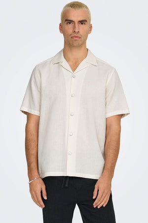 ONLY & SONS Bertil Waffle SS Resort Shirt Cloud Dancer
