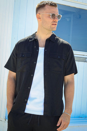 ONLY & SONS Kari Relaxed SS Shirt Viscose Linen Black