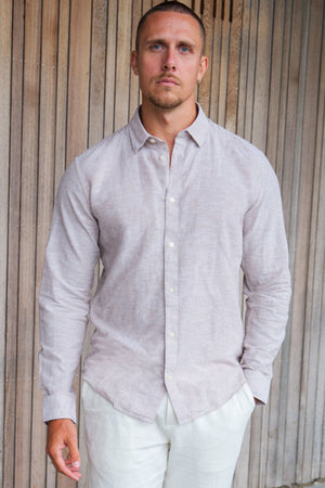 ONLY & SONS Caiden LS Linen Shirt Chinchilla