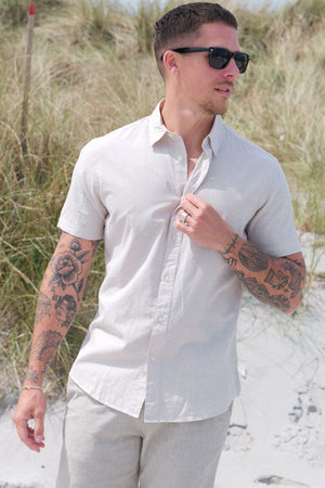 Selected Regular New Linen Shirt SS Pure Cashmere