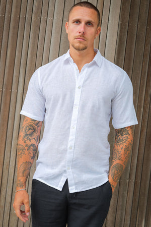 ONLY & SONS Caiden SS Linen Shirt White