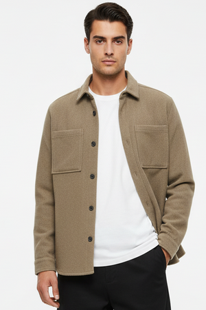 Solid Tam Overshirt Bungee Cord Melange