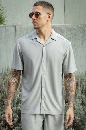 ONLY & SONS Kari Relaxed Plizze Resort SS Shirt Limestone