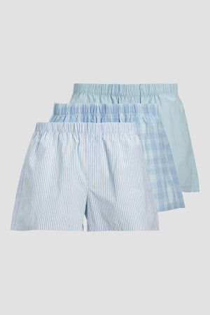 Jack & Jones Milano Woven Boxers 3 Pack Chambray Blue