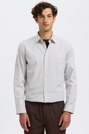 Selected Performance Stretch LS Shirt Bright White Stripes