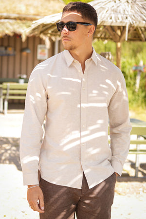 Selected Slim Sun Linen Shirt LS Pure Cashmere