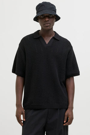 Jack & Jones Aros Knit Easter SS Crochet Polo Black