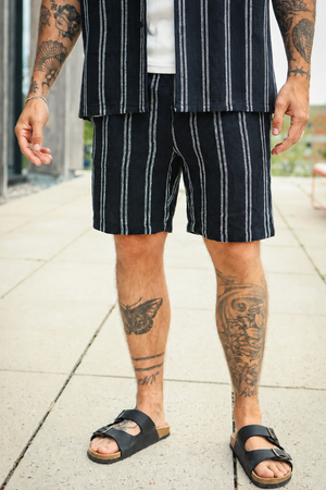 Only & Sons Trev Life Reg Stru Stripe Shorts Noos Dark Navy