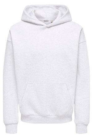 Only & Sons Ceres L/S Hoodie Super Light Grey Melange