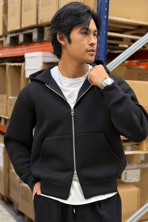 Jack & Jones Cover Scuba Sweat Zip Hood Zwart