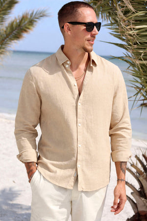 Solid Enea Allan Linen Shirt LS Curds & Whey