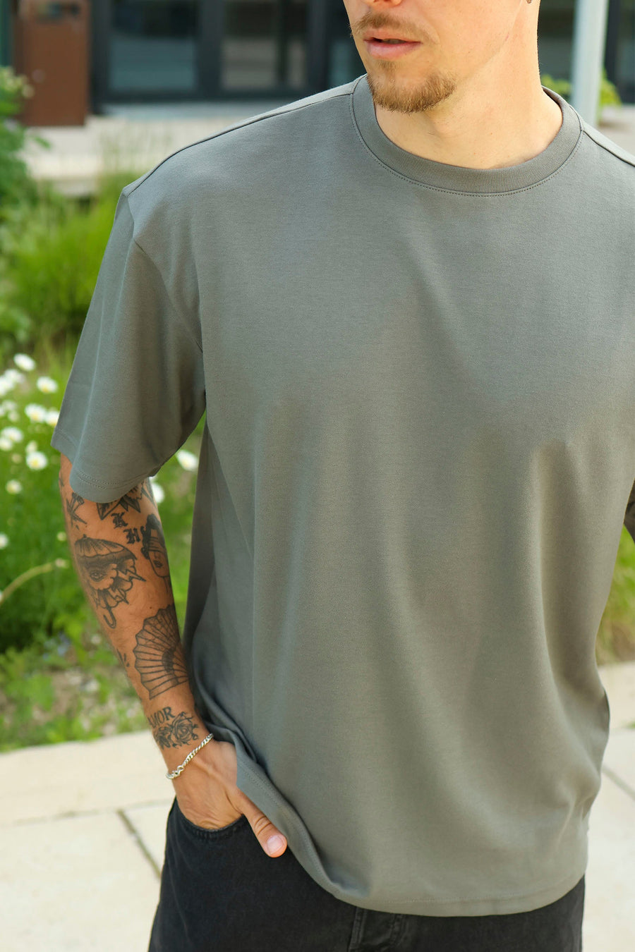 Only & Sons Caspian Airflex Boxy SS Tee Castor Gray