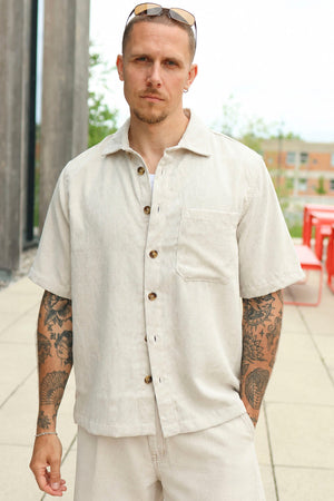 Only & Sons Tile Corduroy 0111 SS Shirt Pumice Stone