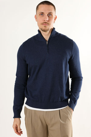 Clean Cut Copenhagen Claude half zip knit Navy Melange