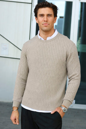 Kronstadt Cable Cotton knit Sand mix