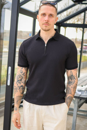 Selected Fave Structure SS Polo Black