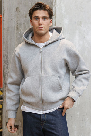 Jack & Jones Cover Scuba Sweat Zip Hoodie Lichtgrijs Melange