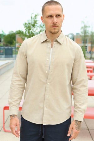 Selected Clay Linnenblend Overhemd Pure Cashmere