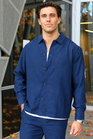 Only & Sons Hansi Ario LS Shirt Relaxed Sky Captain