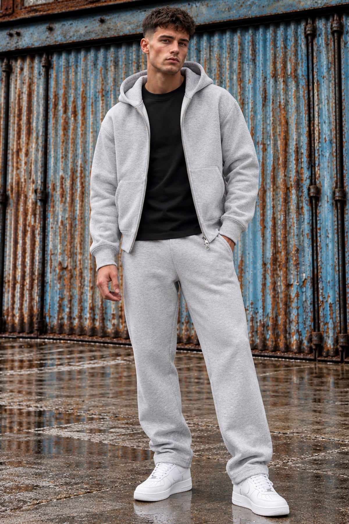 Jack & Jones Bill Legacy Scuba Unc Sweat Pants Light Grey Melange