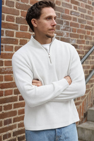 Solid Vian Half Zip Off White