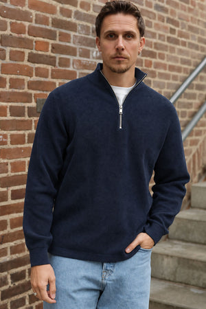 Solid Vian Half Zip Insignia Blue