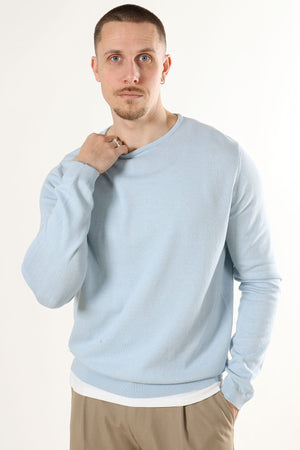 Clean Cut Copenhagen Claude Crewneck Knit Light Blue Melange